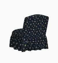Tracy & Co Edie Slipper Chair - Ditsy Dahlia Navy