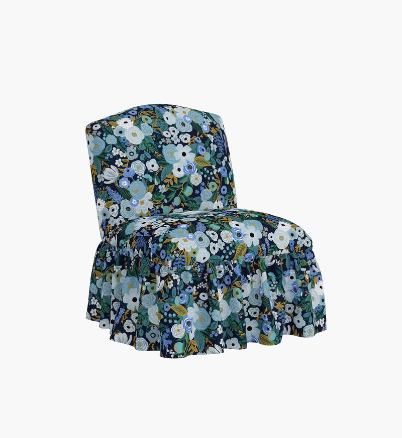 Tracy & Co Edie Slipper Chair - Garden Party Blue