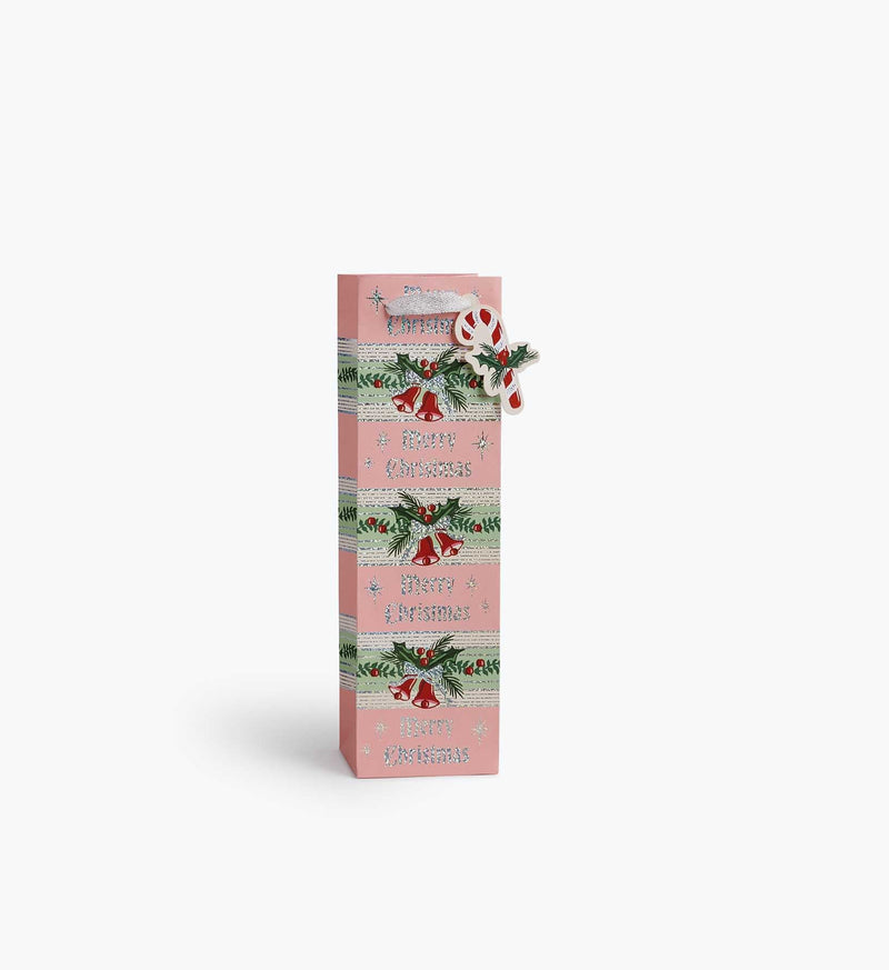 Tracy & Co Candy Cane Stripe Wine Gift Bag