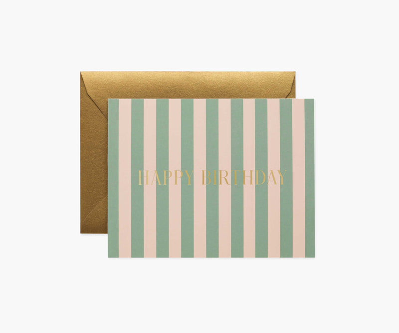 Tracy & Co Cabana Stripe Birthday Card - Single Card