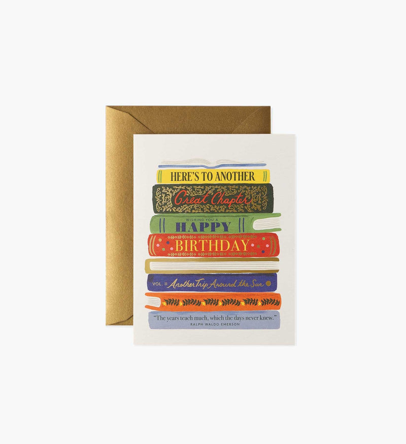 Tracy & Co Book Stack Birthday Card - Single Card