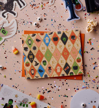 Tracy & Co Halloween Argyle Halloween Card - Single Card