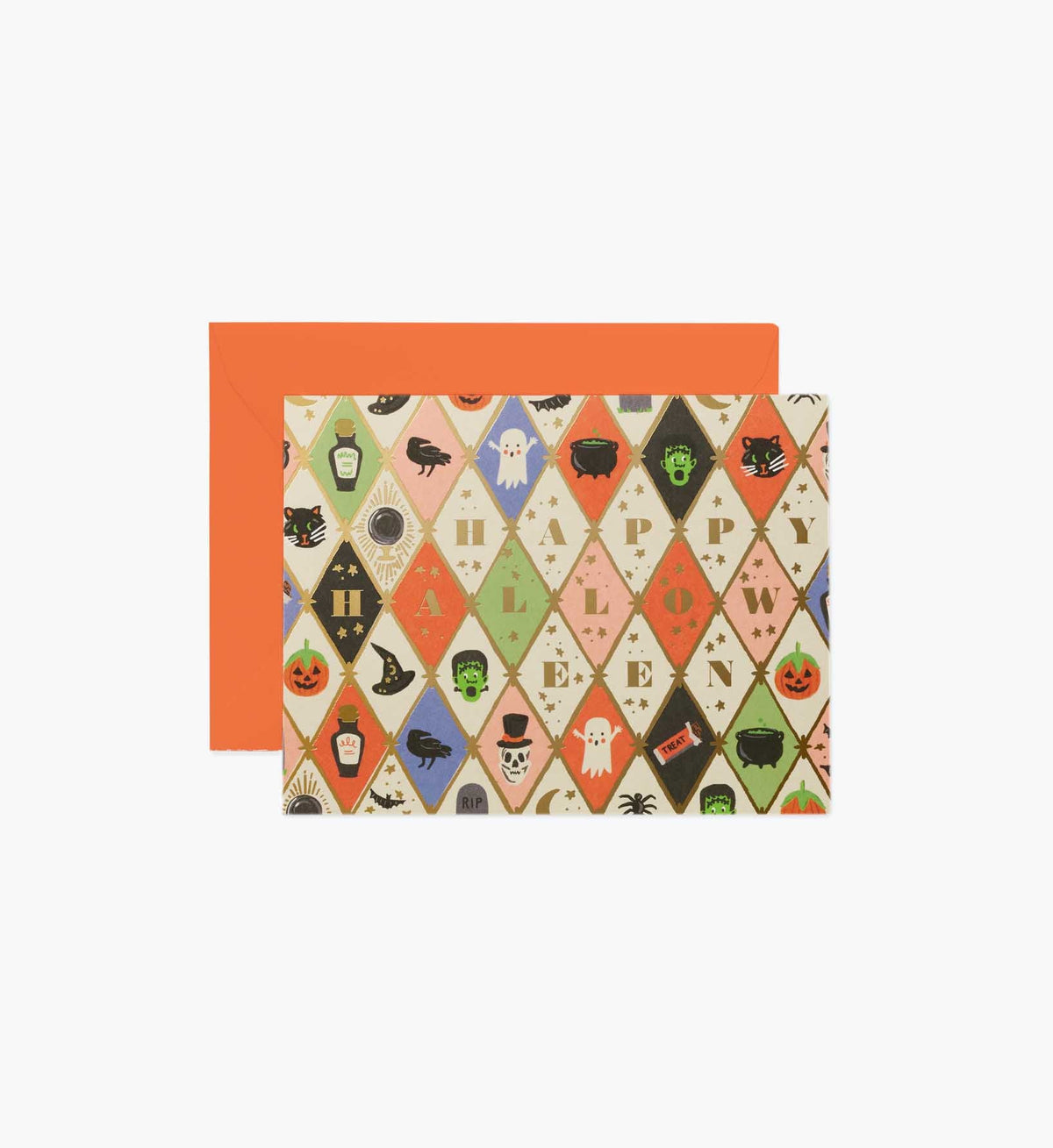 Tracy & Co Halloween Argyle Halloween Card - Single Card