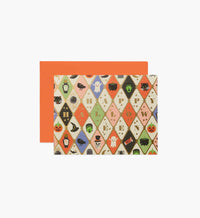 Tracy & Co Halloween Argyle Halloween Card - Single Card