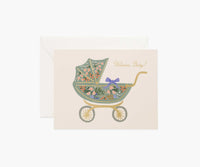 Tracy & Co Floral Pram Baby Card - Single Card