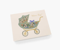 Tracy & Co Floral Pram Baby Card - Single Card