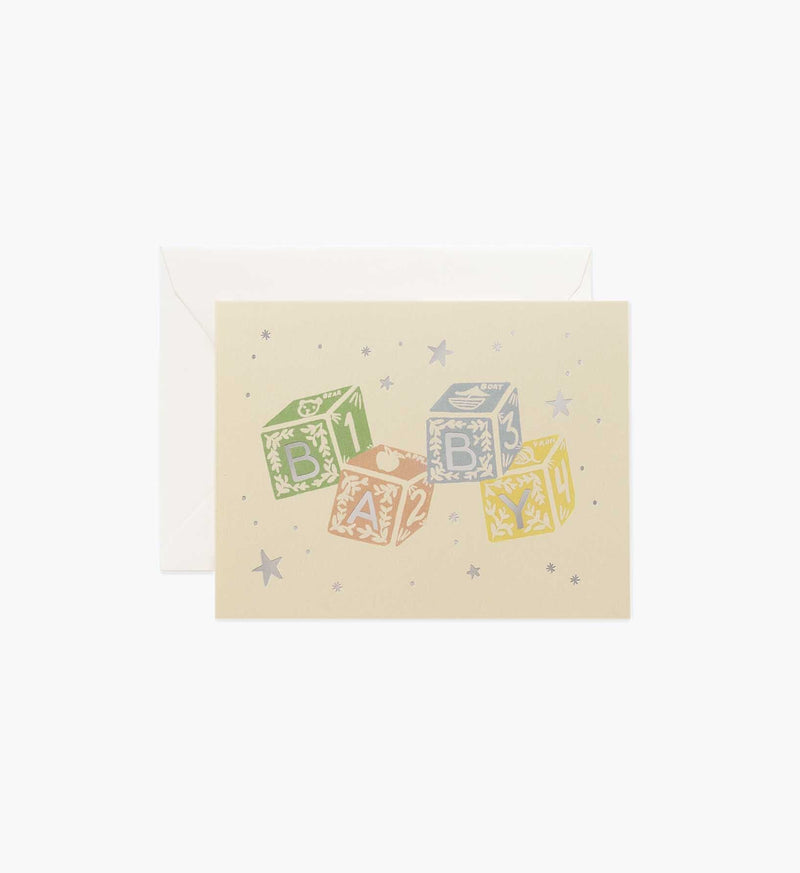 Tracy & Co Classic Baby Blocks Baby Card - Single Card