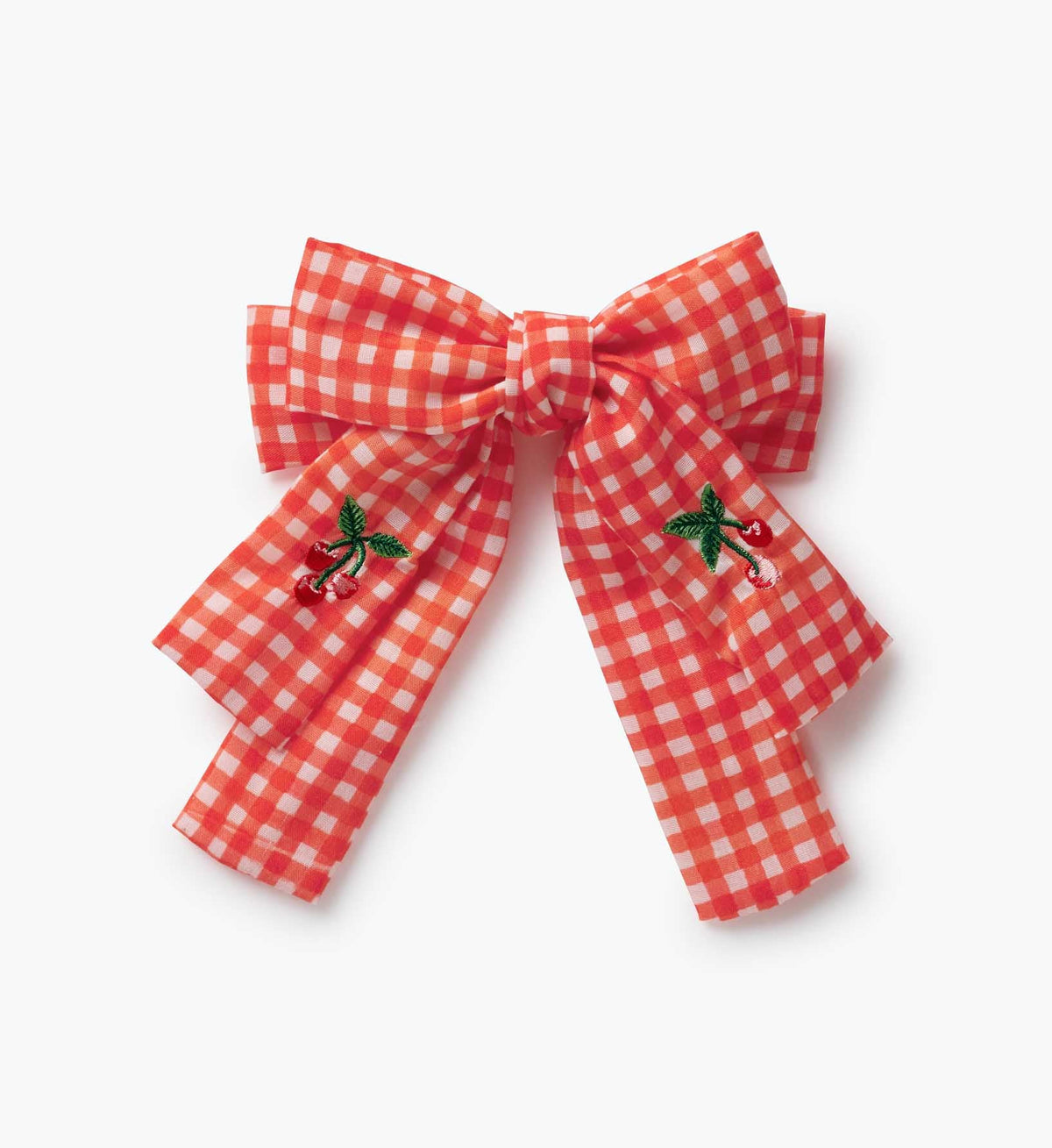 Tracy & Co Bow Clip - Gingham Cherries