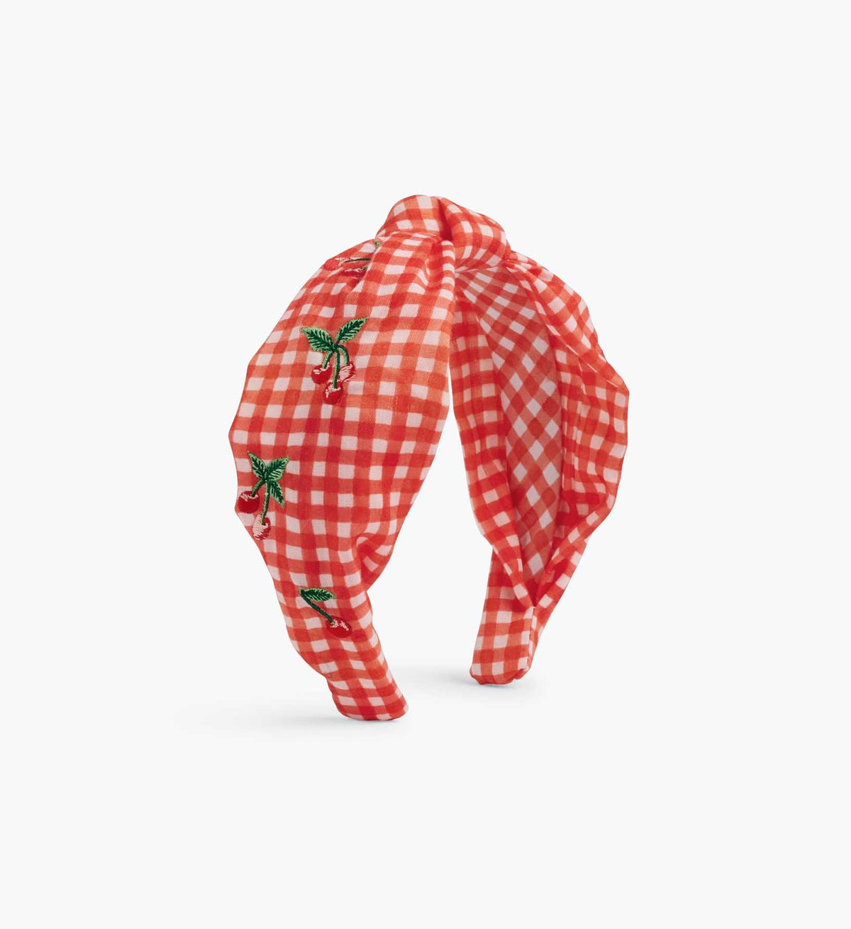 Tracy & Co Knotted Headband - Gingham Cherries
