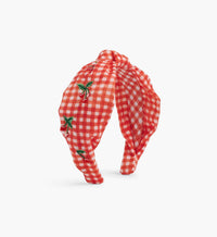 Tracy & Co Knotted Headband - Gingham Cherries
