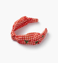 Tracy & Co Knotted Headband - Gingham Cherries