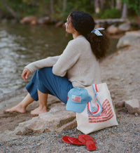 Tracy & Co East West Canvas Tote Bag - Americana
