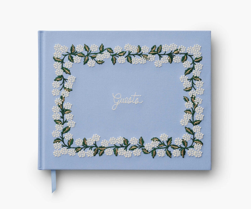 Tracy & Co Embroidered Guest Book - Hydrangea
