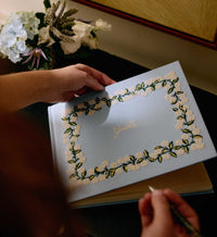 Tracy & Co Embroidered Guest Book - Hydrangea