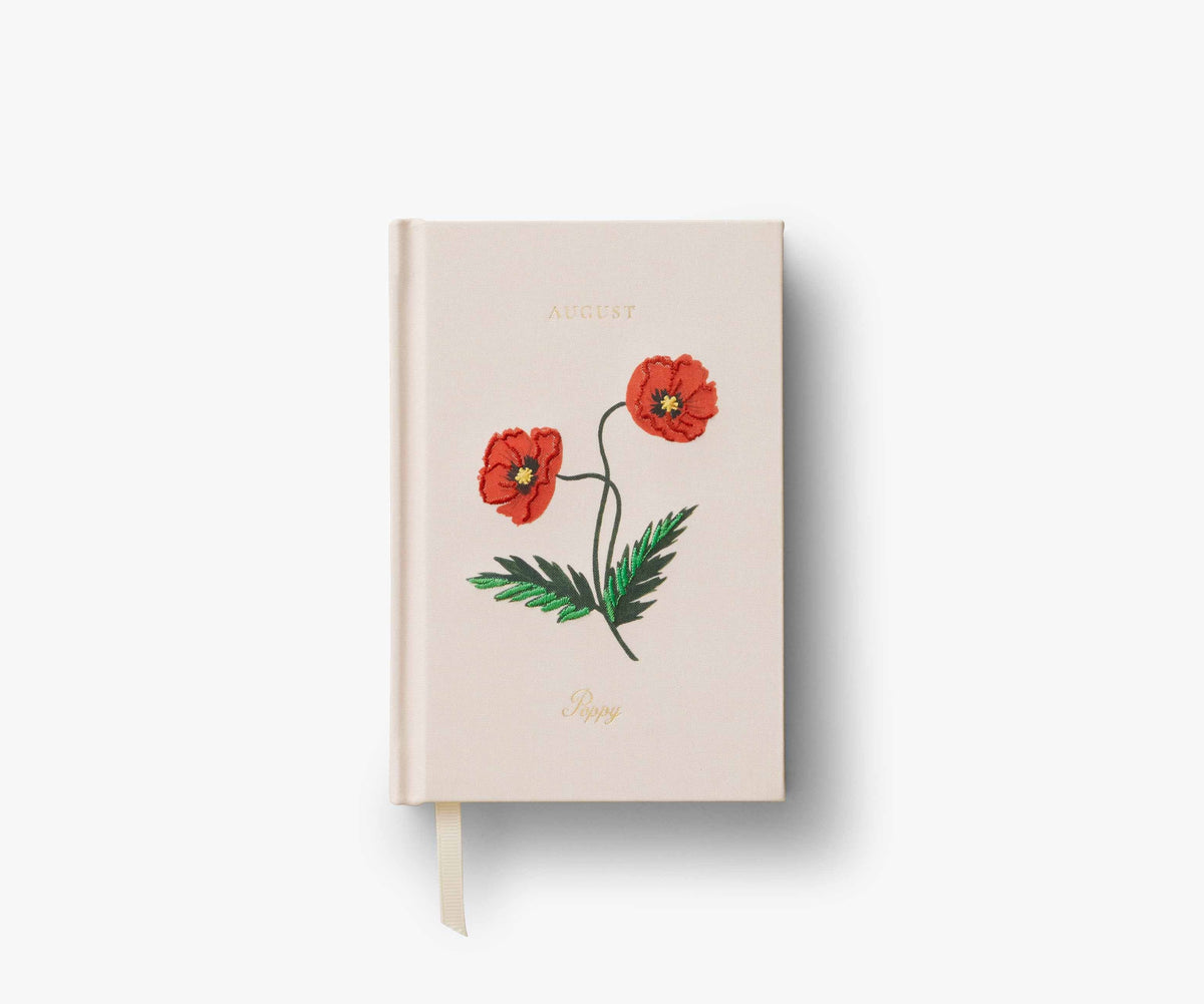 Tracy & Co Birth Month Mini Embroidered Journal - August