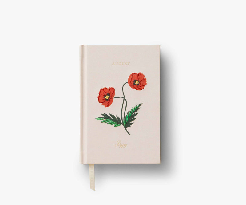 Tracy & Co Birth Month Mini Embroidered Journal - August