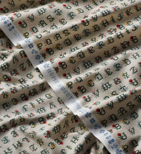 Tracy & Co Cross Stitch Letters Cotton Fabric - Linen