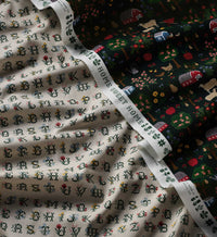 Tracy & Co Cross Stitch Letters Cotton Fabric - Linen