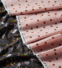 Tracy & Co Pumpkin Gingham Cotton Fabric - Blush