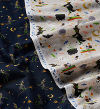 Tracy & Co Halloween Party Cotton Metallic Fabric - Linen