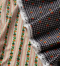 Tracy & Co Pumpkin Gingham Cotton Fabric - Black