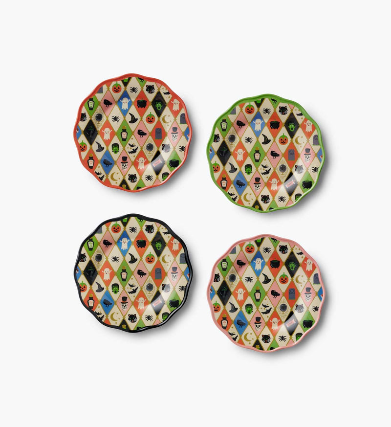 Tracy & Co Melamine Assorted Dessert Plates - Halloween Argyle