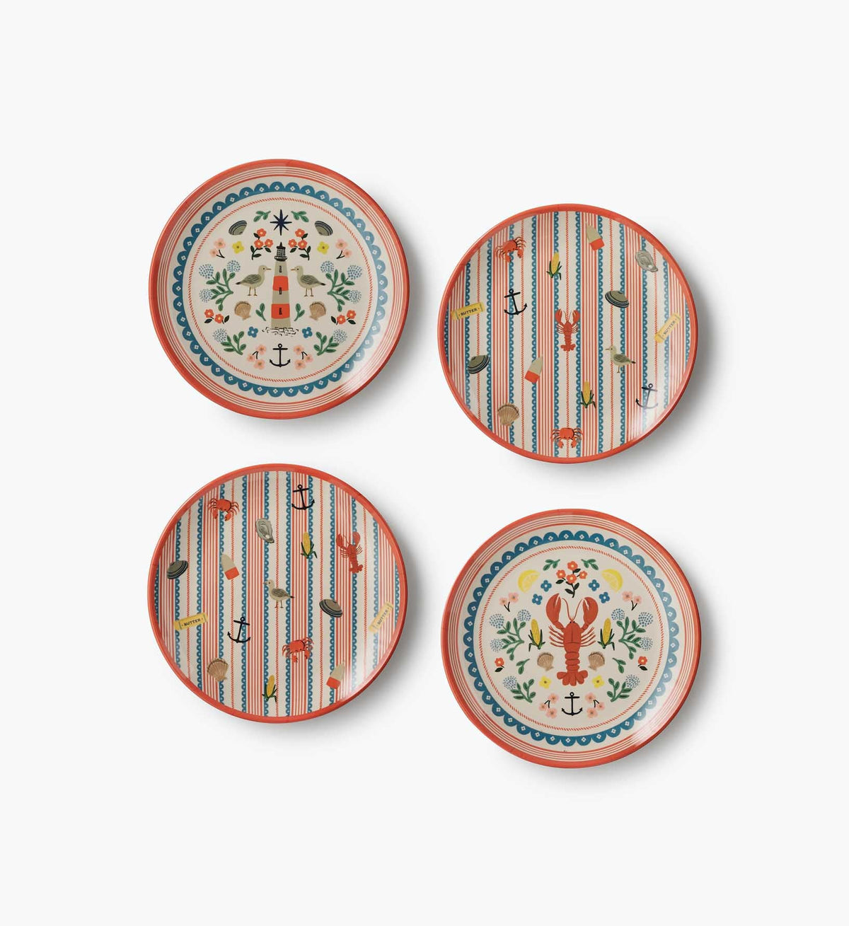 Tracy & Co Melamine Assorted Dessert Plates - Seaside
