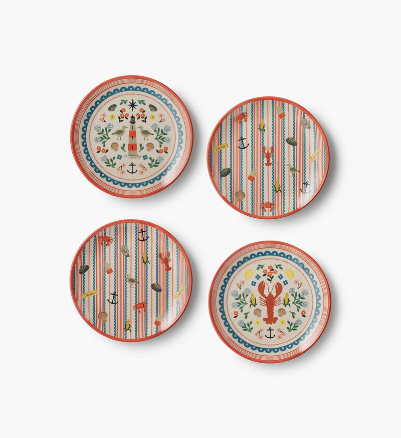 Tracy & Co Melamine Assorted Dessert Plates - Seaside