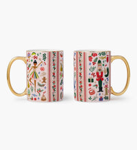Tracy & Co Holiday Porcelain Mug Set - Holly Jolly Nutcracker
