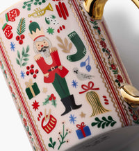 Tracy & Co Holiday Porcelain Mug Set - Holly Jolly Nutcracker