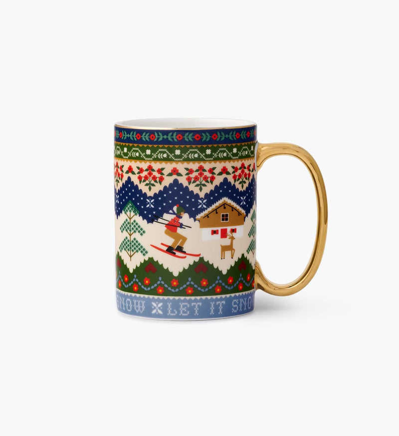 Tracy & Co Holiday Porcelain Mug - Ski Chalet