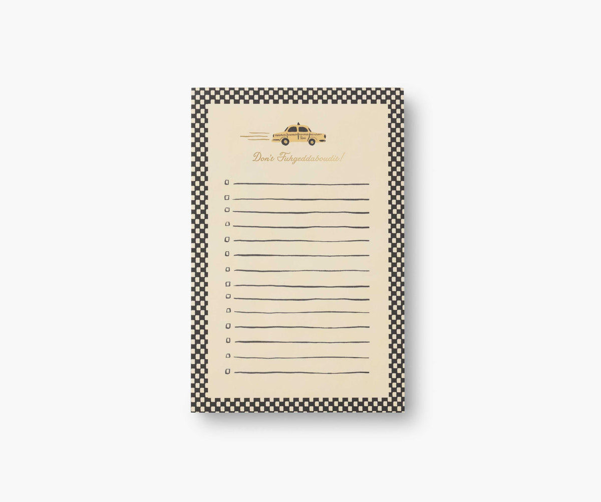 Tracy & Co Checklist Notepad - Taxi