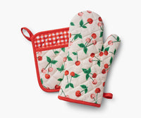 Tracy & Co Oven Mitt and Pot Holder Set - Cherries