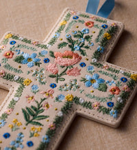 Tracy & Co Embroidered Cross - Rosette