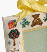 Tracy & Co Embroidered Frame Ornament - Baby's First Christmas