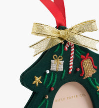 Tracy & Co Embroidered Frame Ornament - Christmas Tree