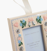 Tracy & Co Embroidered Frame Ornament - Our First Christmas