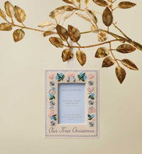 Tracy & Co Embroidered Frame Ornament - Our First Christmas