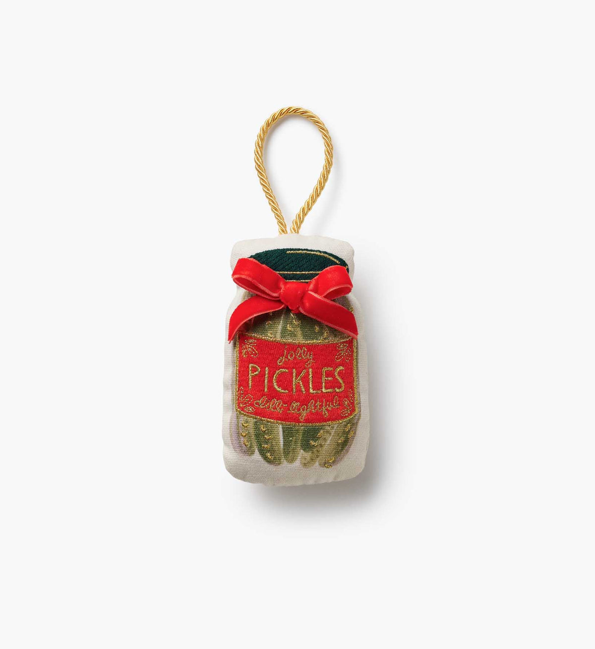 Tracy & Co Embroidered Ornament - Pickle Jar