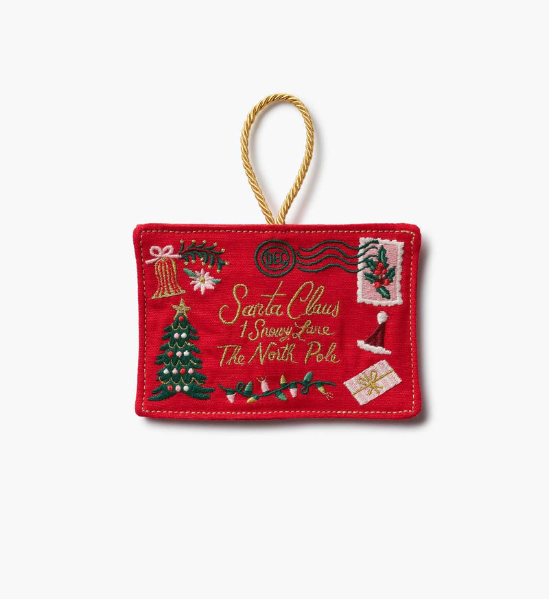 Tracy & Co Embroidered Ornament - Santa Letter