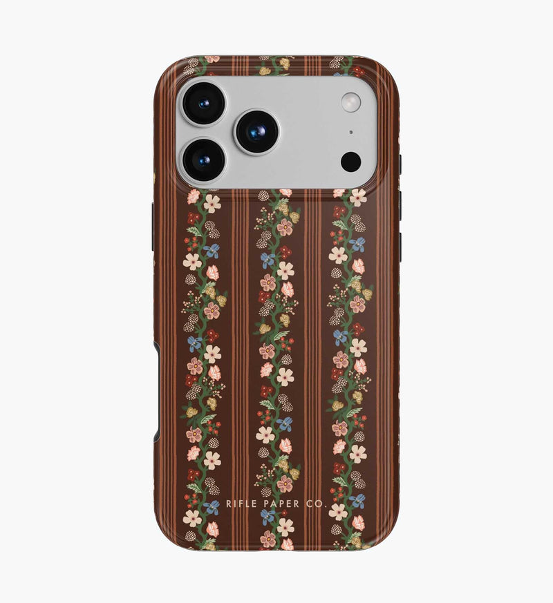 Tracy & Co Phone Case - Floral Trellis Stripe