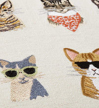 Tracy & Co Cool Cats Embroidered Pillow - Cream
