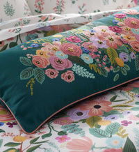 Tracy & Co Embroidered Lumbar Pillow Cover - Garden Party