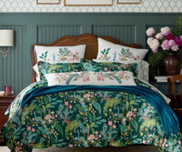 Tracy & Co Embroidered Pillow Cover - Peacock White