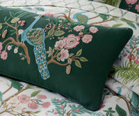 Tracy & Co Embroidered Lumbar Pillow Cover - Peacock Emerald