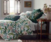 Tracy & Co Embroidered Pillow Cover - Peacock Emerald
