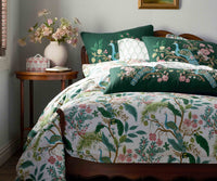 Tracy & Co Embroidered Pillow Cover - Peacock Emerald