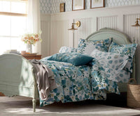 Tracy & Co Embroidered Lumbar Pillow Cover - Garden Party Blue