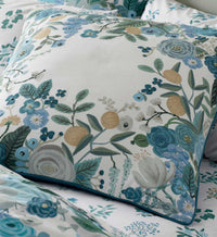 Tracy & Co Embroidered Pillow Cover - Garden Party Blue