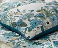 Tracy & Co Embroidered Pillow Cover - Garden Party Blue